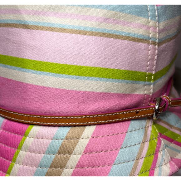 Y2K Coach Soho Stripe Crusher Hat Size M/L